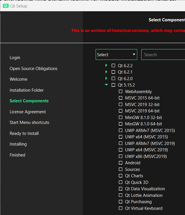 Qt Open Source installer