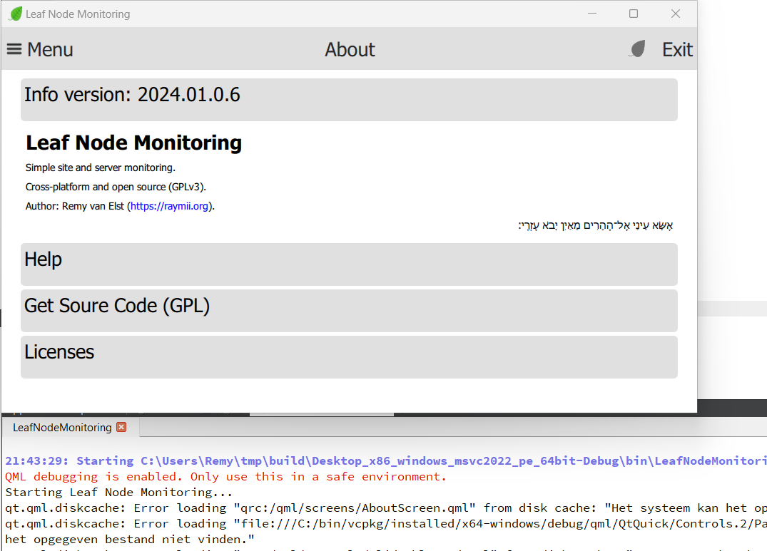 Leaf Node via vcpkg Qt